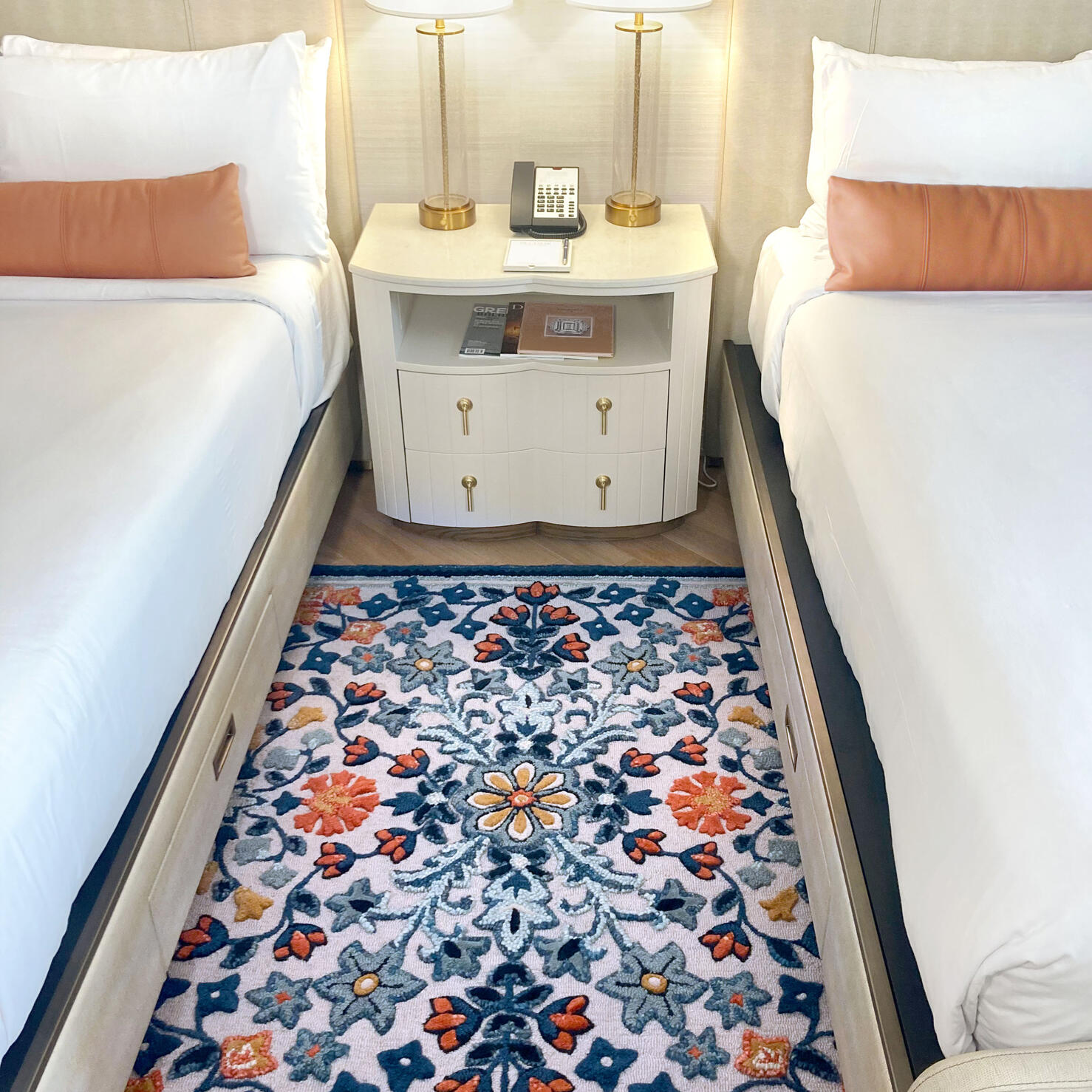 Custom Florette rug in luxury suite