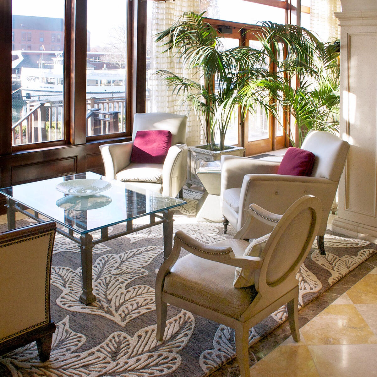 Custom Leaf Rug for harbor salons